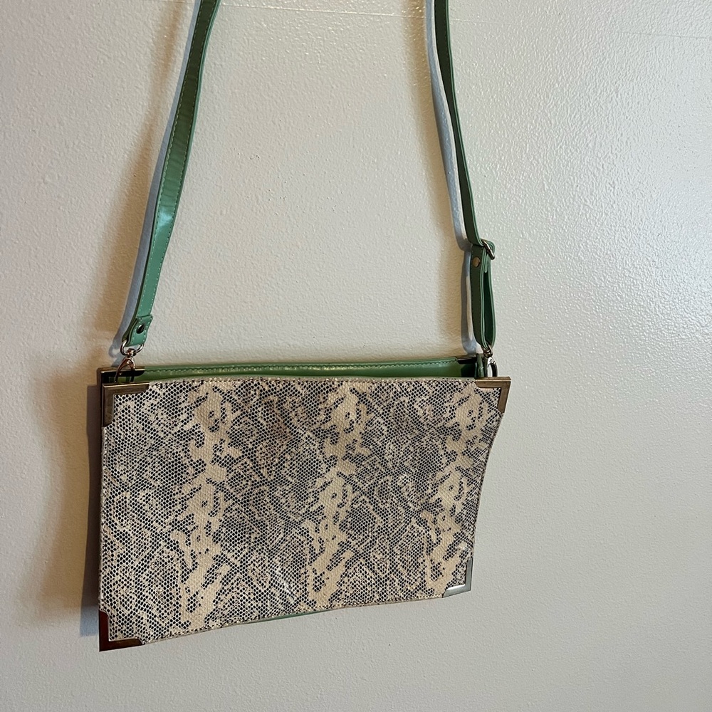 Cute mint & lace cross body purse. ~12 inches by 8 inches